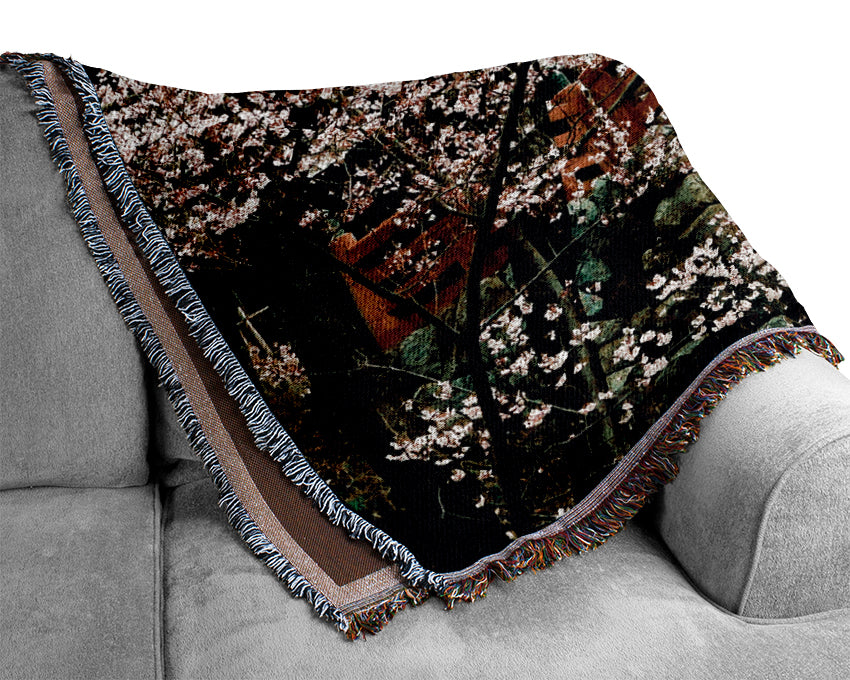 Cherry Blossom Bridge Woven Blanket