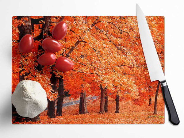 Orange Tree Parade Glass Chopping Board