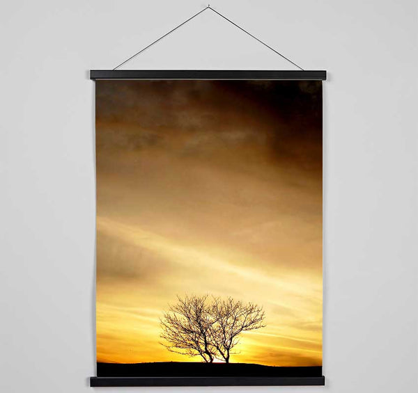 The Lonely Tree At Dusk Hanging Poster - Wallart-Direct UK