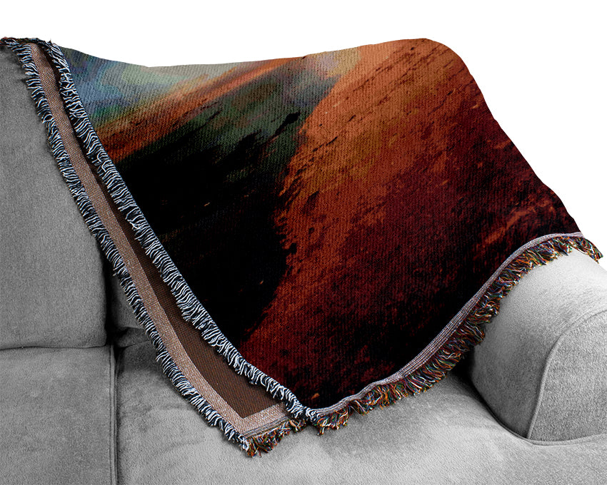 Red Lava Mist Woven Blanket