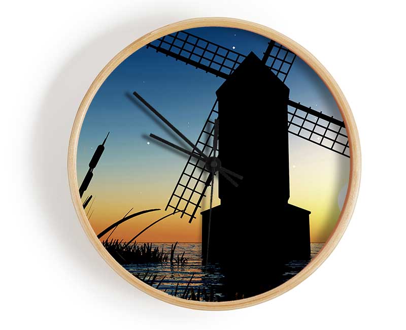 Windmill Ocean Nights Clock - Wallart-Direct UK