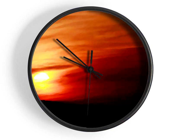 Sun Through The Red Clouds Clock - Wallart-Direct UK