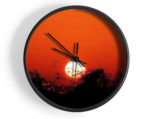 Red Sun Delight Clock - Wallart-Direct UK