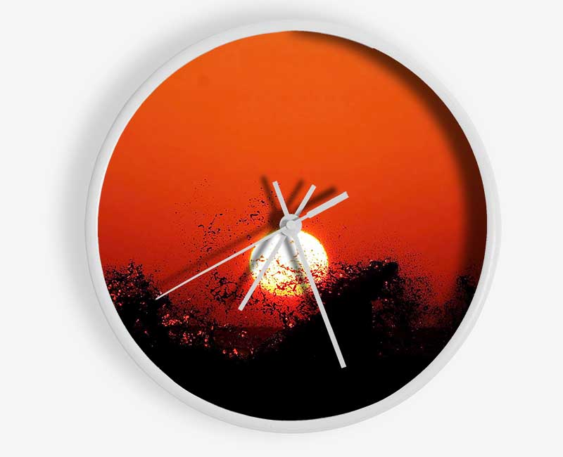 Red Sun Delight Clock - Wallart-Direct UK