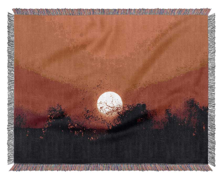 Red Sun Delight Woven Blanket