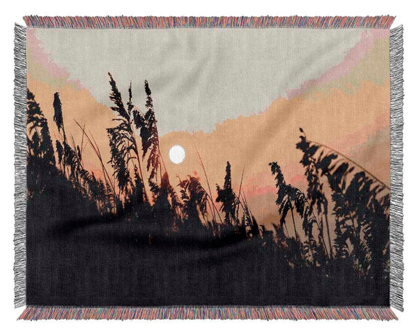 Sun Through The Reeds Woven Blanket