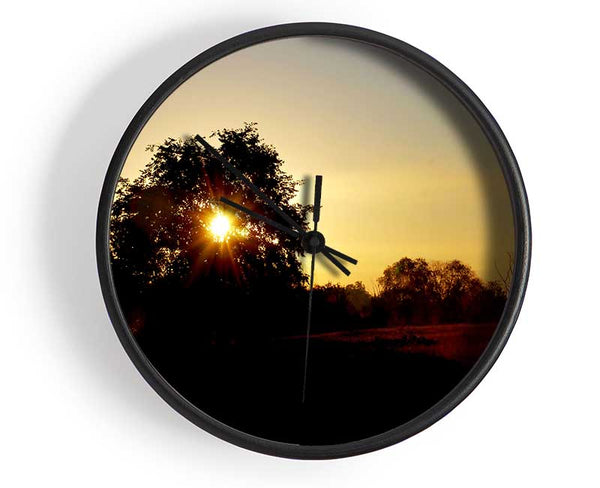 Sun Piercing Through The Tree Clock - Wallart-Direct UK