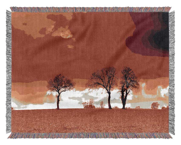 Red Sky Blaze Woven Blanket