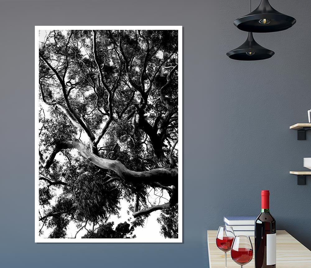 Tree In The Wind B N W Print Poster Wall Art