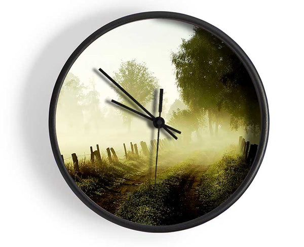 Country Lane Mist Clock - Wallart-Direct UK