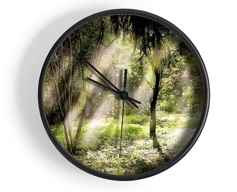 Mid Day Sun Through The Trees Clock - Wallart-Direct UK