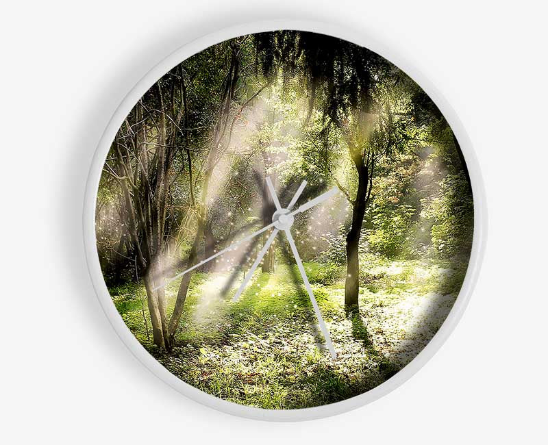 Mid Day Sun Through The Trees Clock - Wallart-Direct UK