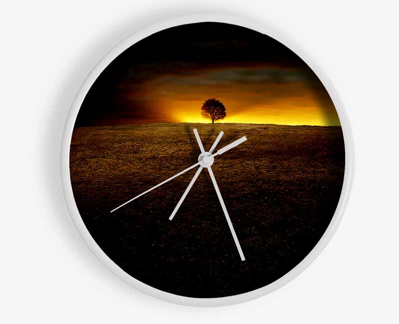 Lonely Tree At First Light Clock - Wallart-Direct UK