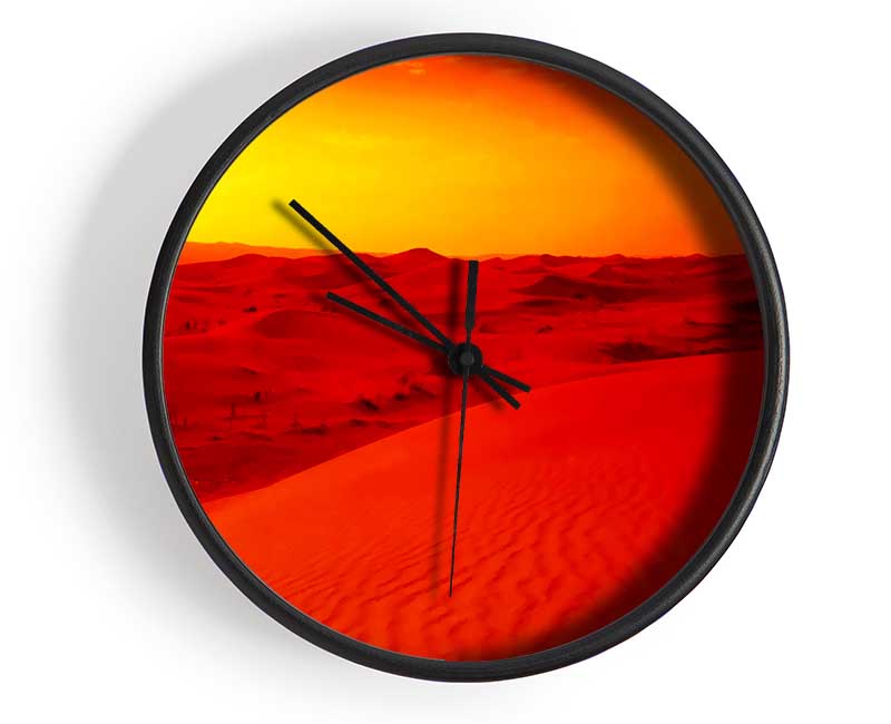 Stunning Orange Sun Blaze Ocean Clock - Wallart-Direct UK