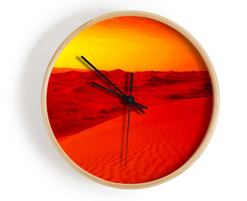 Stunning Orange Sun Blaze Ocean Clock - Wallart-Direct UK