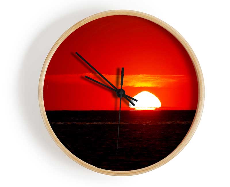 Red Ocean Glory Clock - Wallart-Direct UK