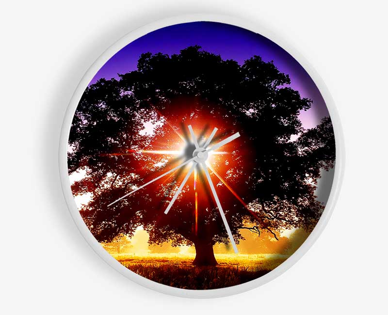 Sun Burst Through The Tree Clock - Wallart-Direct UK