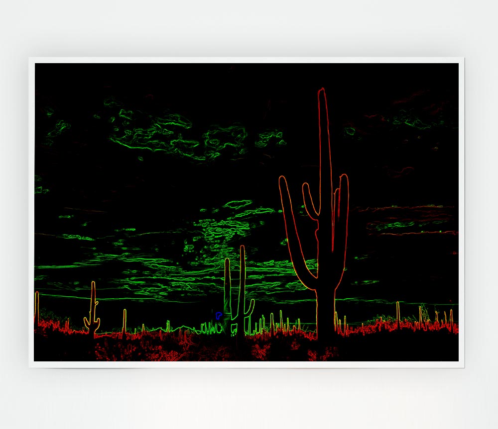 Cactus Print Poster Wall Art