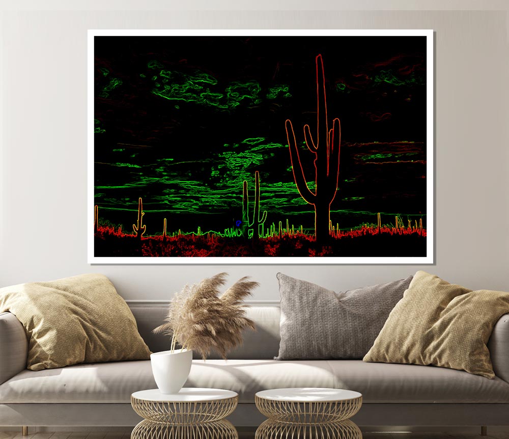 Cactus Print Poster Wall Art