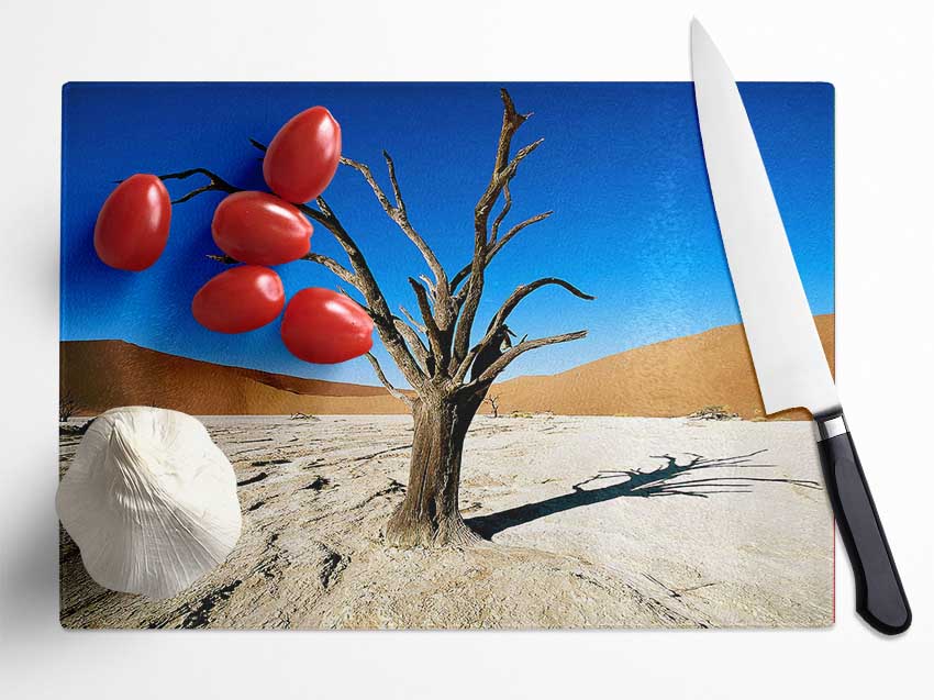 Desert Tree Branches Glass Chopping Board