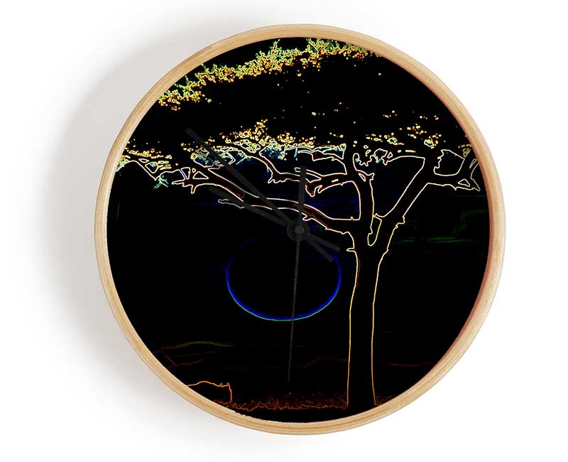 Night Tree 02 Clock - Wallart-Direct UK