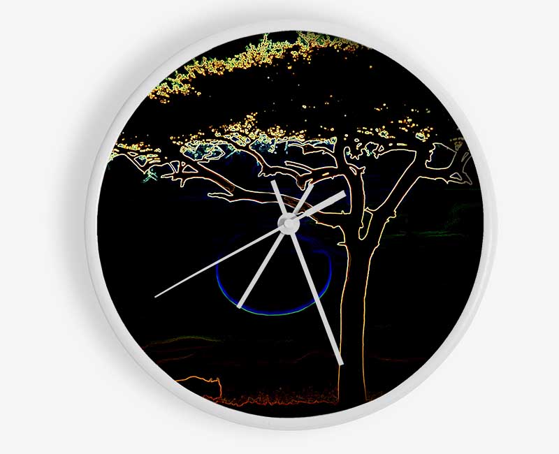 Night Tree 02 Clock - Wallart-Direct UK