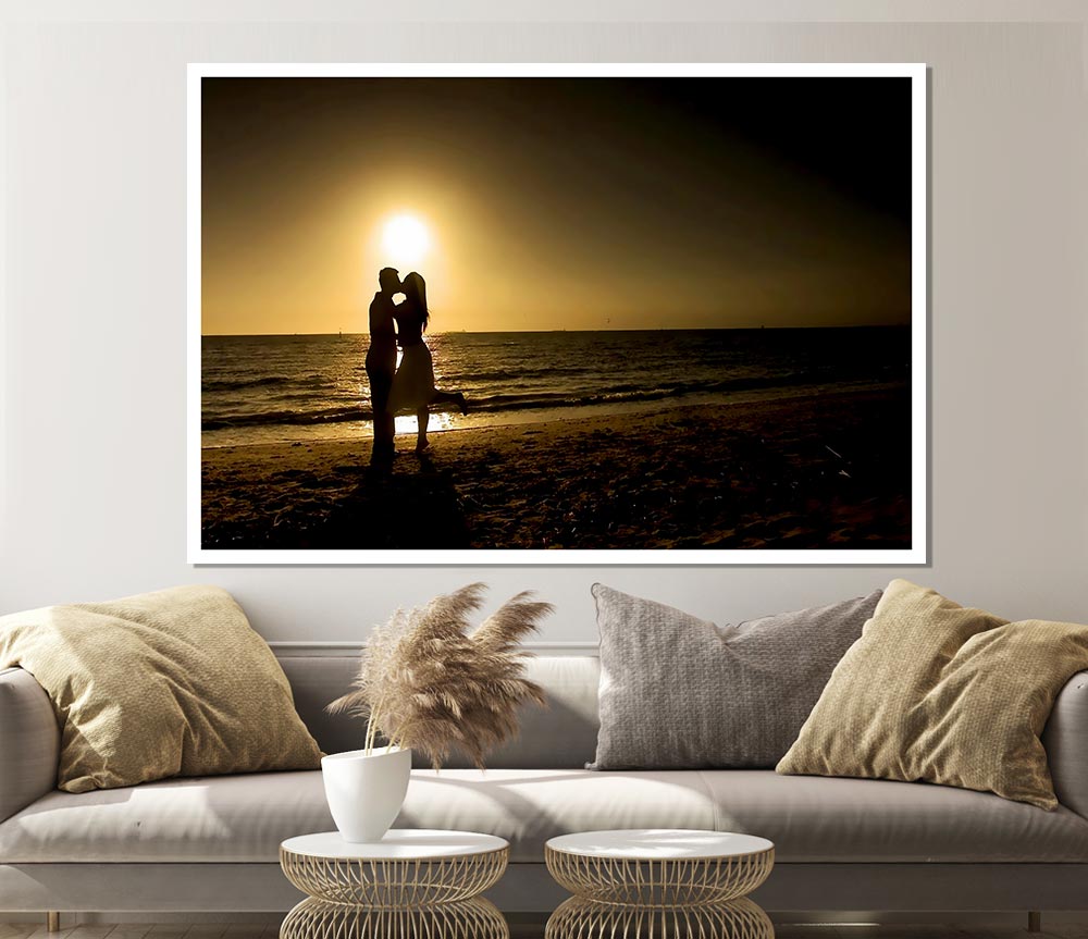 Beach Lovers Print Poster Wall Art