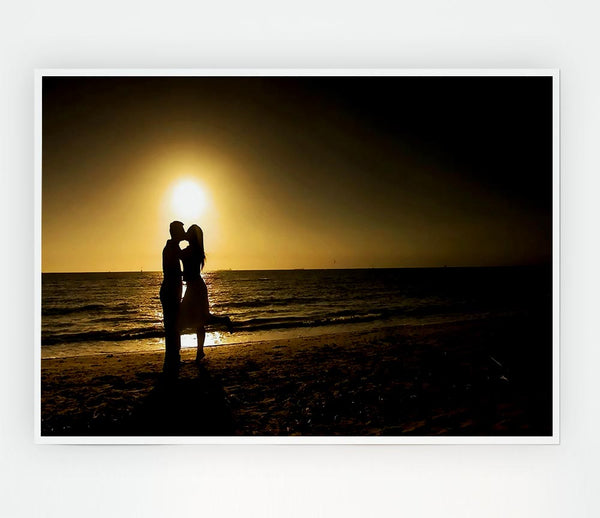 Beach Lovers Print Poster Wall Art