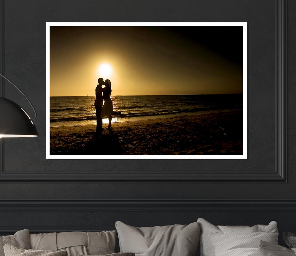 Beach Lovers Print Poster Wall Art