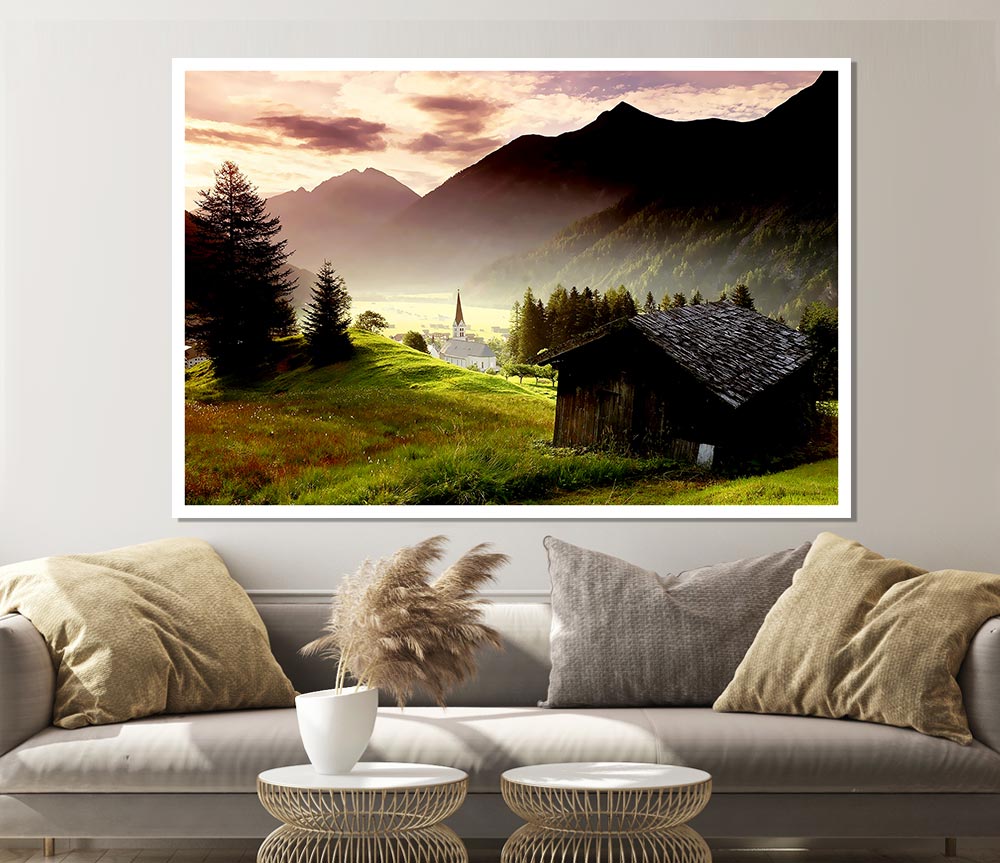 Valley Mist Print Poster Wall Art