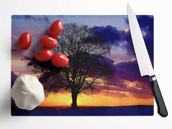 Oak Trees Light Glass Chopping Board