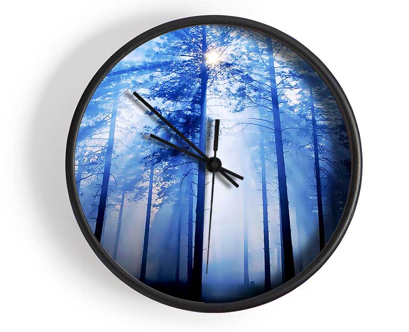 Sunlight Mist Through The Trees Clock - Wallart-Direct UK