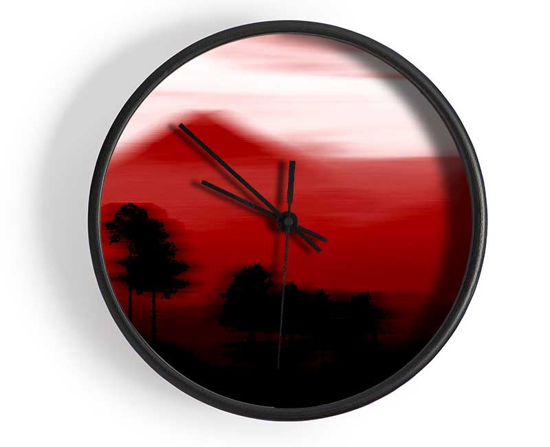 Red Pyramid Blur Clock - Wallart-Direct UK