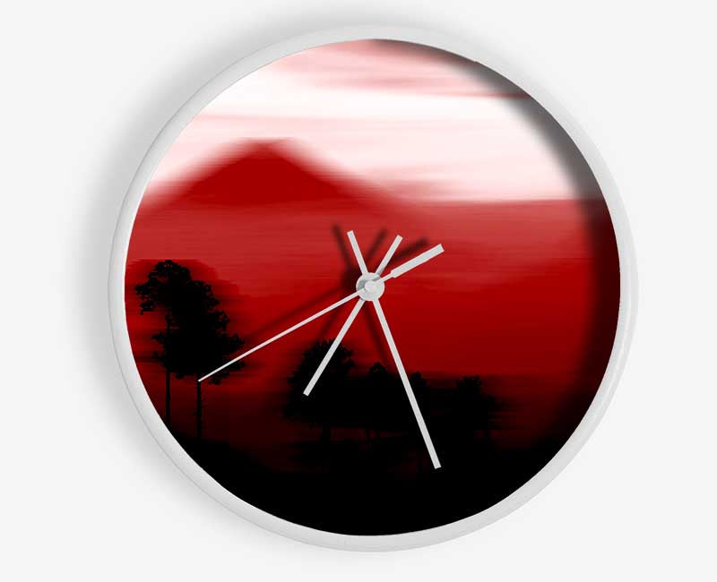 Red Pyramid Blur Clock - Wallart-Direct UK