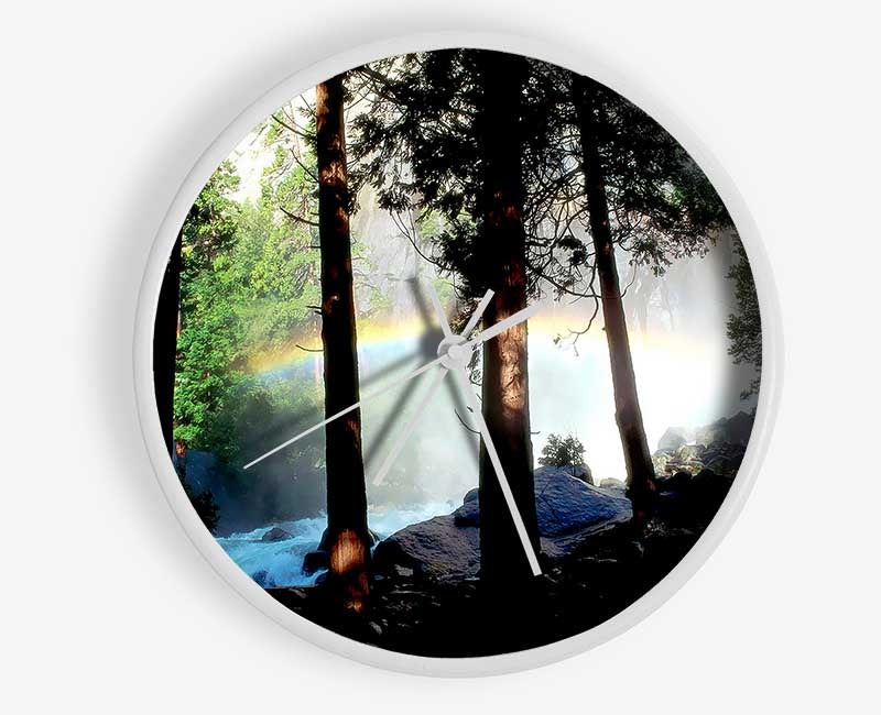 Rainbow In The Woodland Clock - Wallart-Direct UK