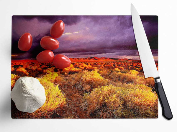 Storm Over Desert Glass Chopping Board