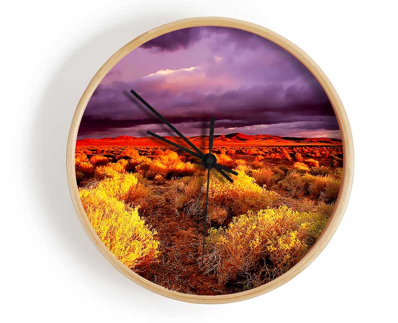 Storm Over Desert Clock - Wallart-Direct UK