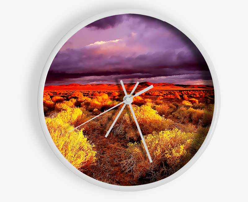 Storm Over Desert Clock - Wallart-Direct UK