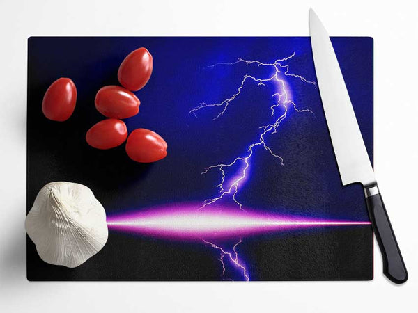 Blue Lightning Storm Pink Awakening Glass Chopping Board