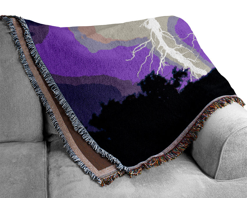 Purple Lightning Hill Tops Woven Blanket