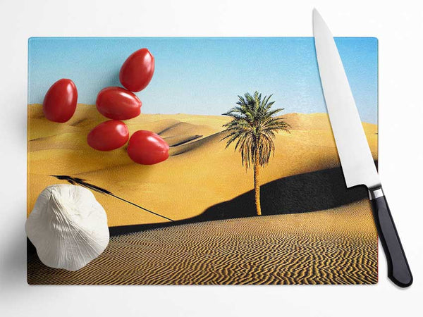 Desert Palmtree Glass Chopping Board