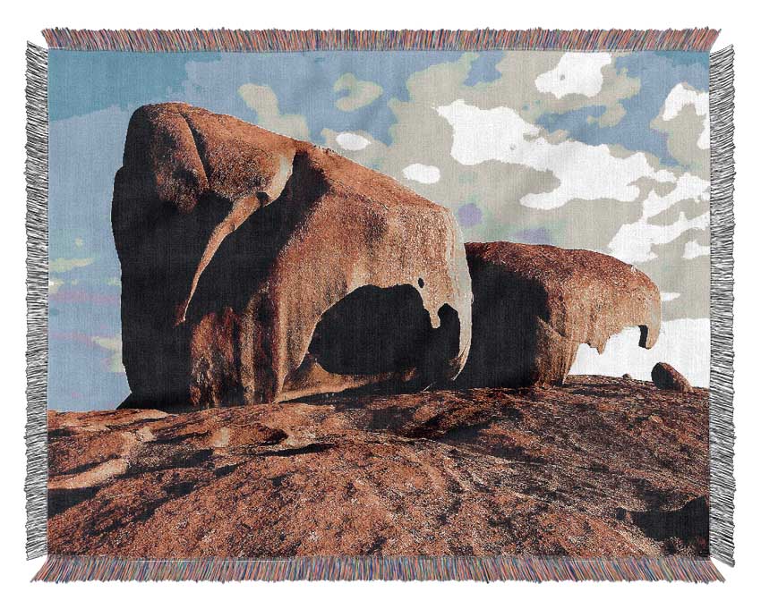 Boulders On Top Of The World Woven Blanket