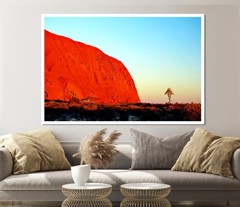 Ayres Rock Morning Glow Print Poster Wall Art