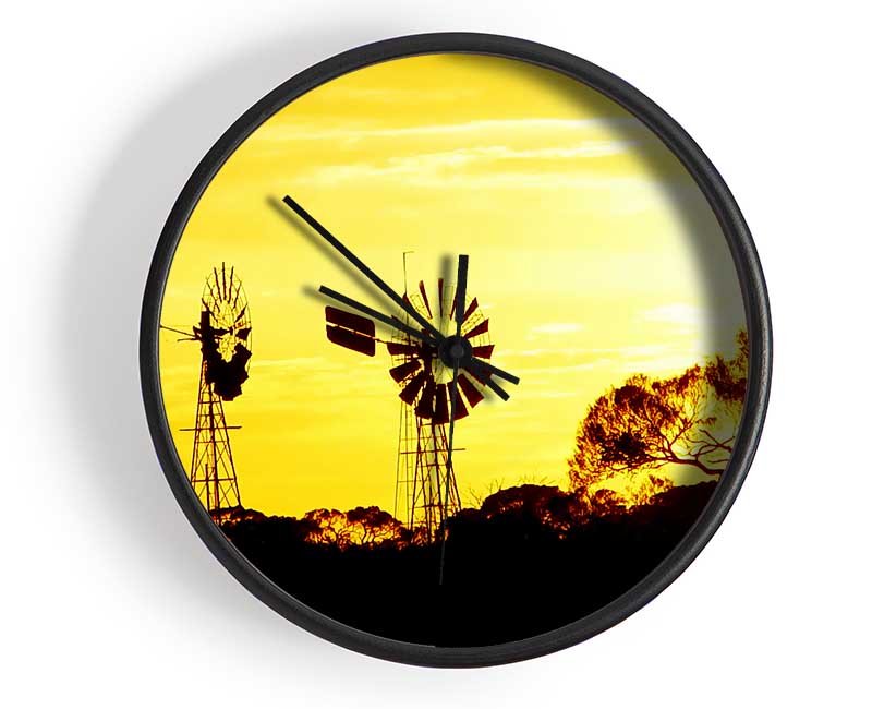 Windmills In Sunlight Clock - Wallart-Direct UK