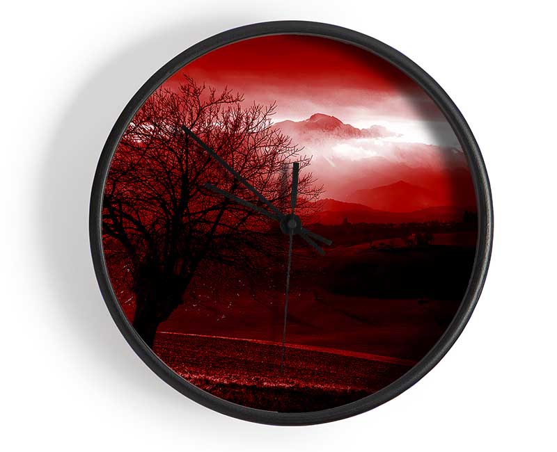 Yorkshire Dales Red Clock - Wallart-Direct UK