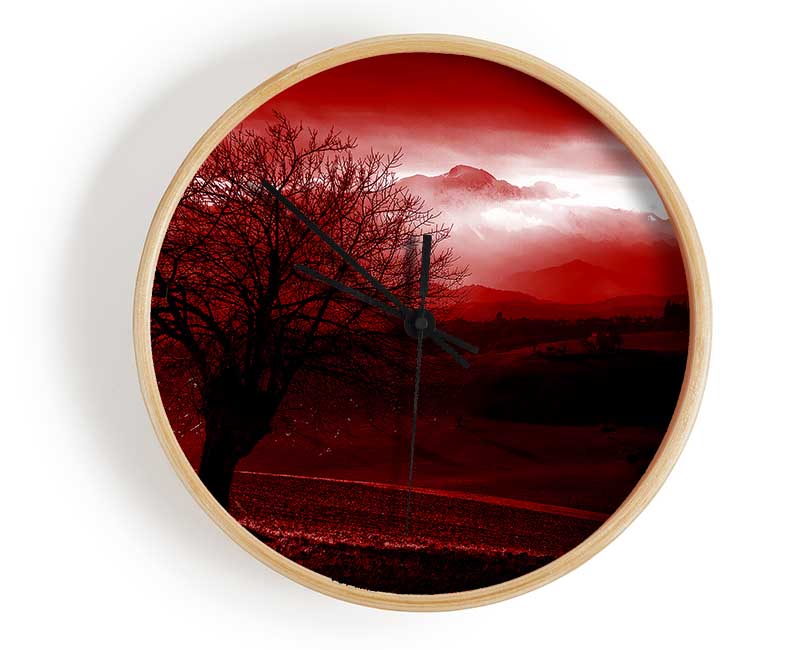 Yorkshire Dales Red Clock - Wallart-Direct UK