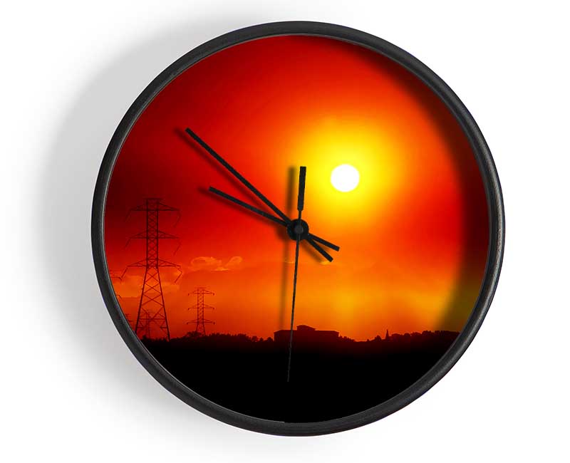 Mist Of The Red Sun Clock - Wallart-Direct UK