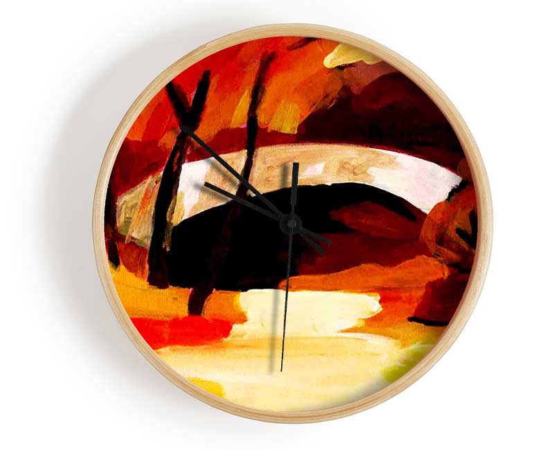 Autumn Bridge Clock - Wallart-Direct UK