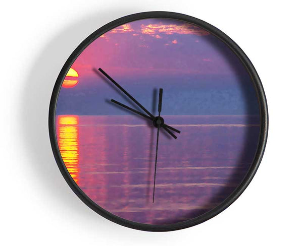 Sun Blaze Pink Clock - Wallart-Direct UK