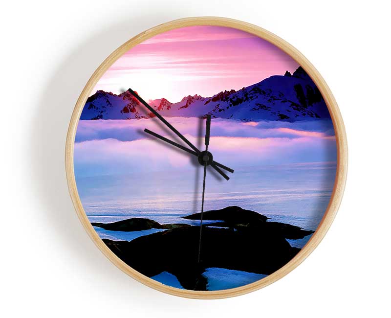 Sunrise On Top Of The World Clock - Wallart-Direct UK